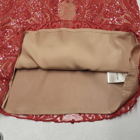 Free People Night Shimmer Mini Dress Sequined Red Womens Size 0 Holiday Glam - Picture 13 of 14